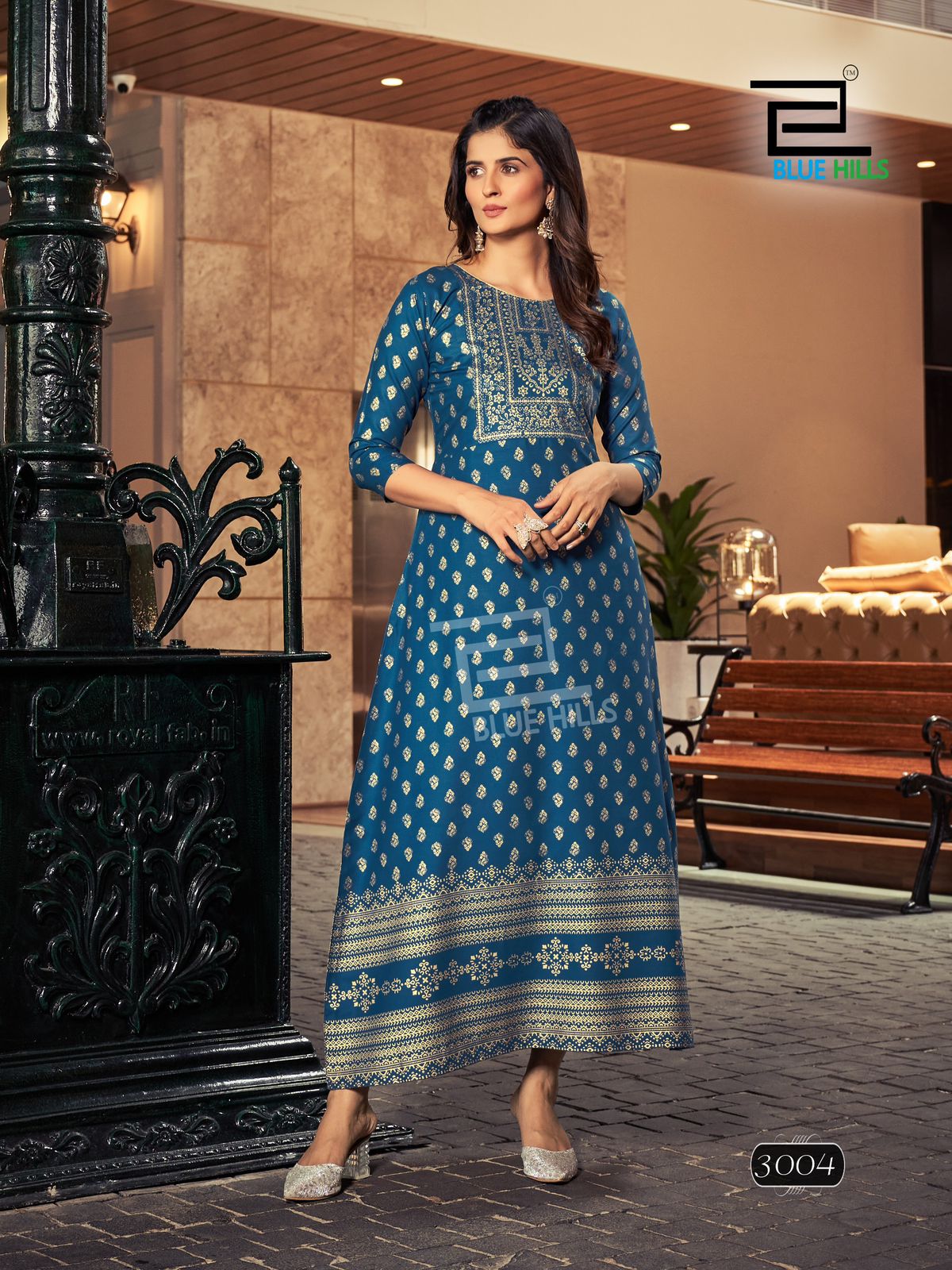 Reels Vol 3 By Blue Hills Foil Printed Rayon Long Plus Size Kurtis Wholesale Shop In Surat